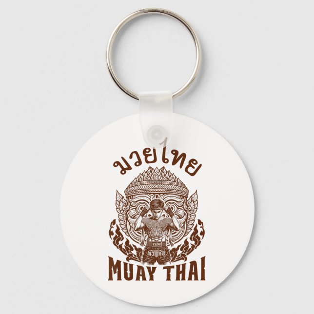 Chaveiro Praticante de Muay Thai Amante do Boxe Boxe Tailan (Frente)