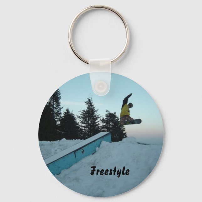 Chaveiro Praticante de Snowboard Freestyle (Frente)