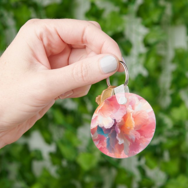 Chaveiro Prato de Papel Floral (Mão)