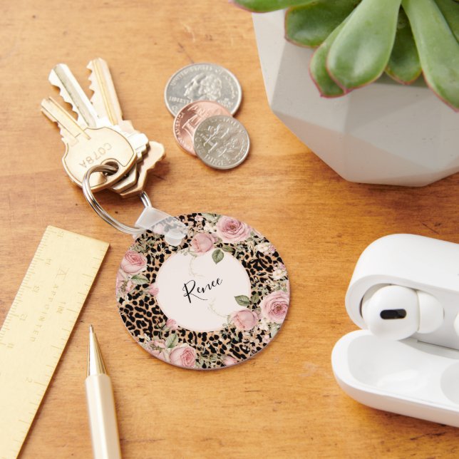 Chaveiro Prato-leopardo com rosas-luz (Mesa)