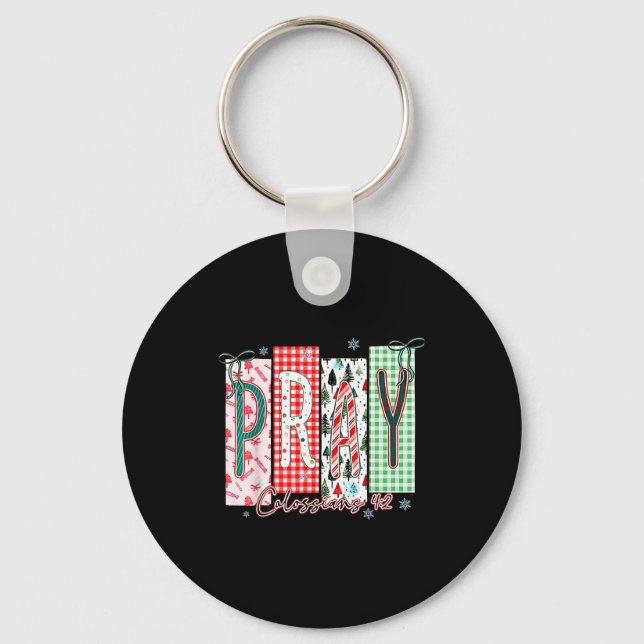 Chaveiro Pray Christmas Santa Coquette Bow Women Girls  (Frente)