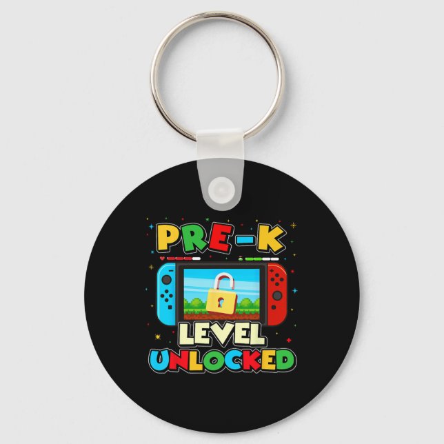 Chaveiro Pre-k Level Unlocked Video Gamer Boys Kids Ck To S (Frente)