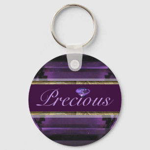Chaveiro Precioso Design de Gema Violeta Roxa