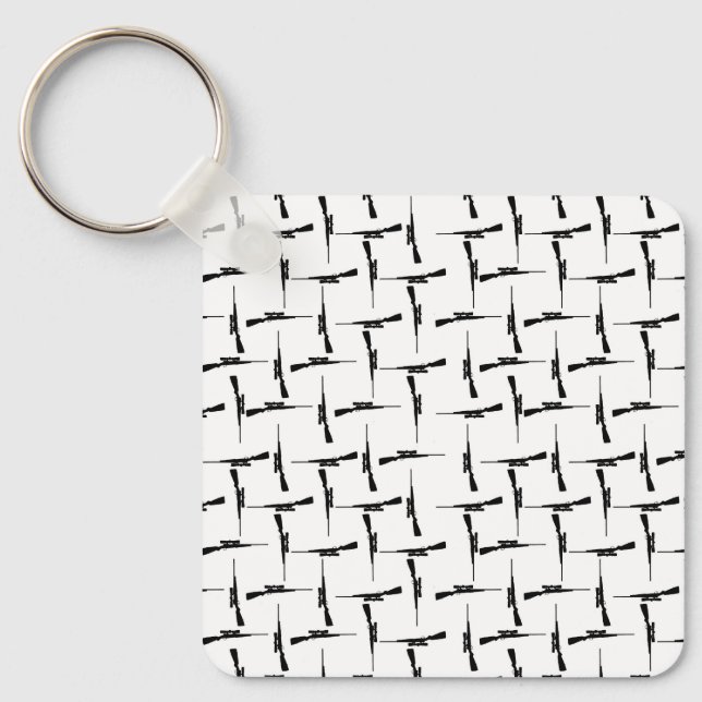 Chaveiro Precisão na perseguição: Caça ao Motif Preto e Bra (Frente)