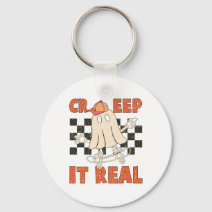 Chaveiro Prega-te no Skateboard Retro Halloween Ghost