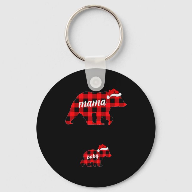 Chaveiro Pregnant Women Mama Bear Pregnancy Christmas Pajam (Frente)