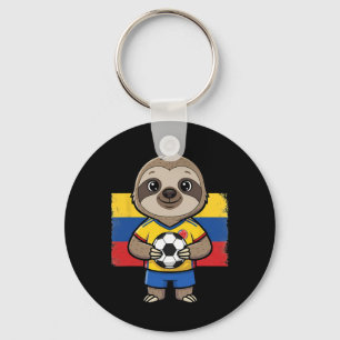 Chaveiro Preguiça de futebol da Colômbia Fã de futebol Anim