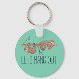 Chaveiro Preguiças do bebê que penduram no teste padrão 