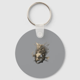 Chaveiro Prehistoric Fish Skull Grunge Dark Art