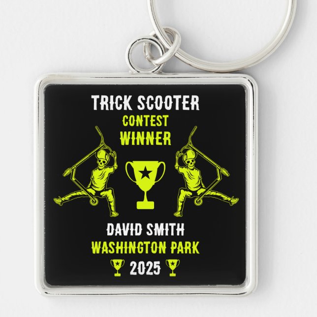 Chaveiro Prêmio de Piloto de Scooter de Truques (Frente)