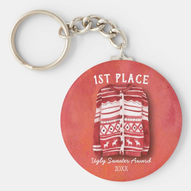 Chaveiro Prêmio de Suéter Feio (Frente)