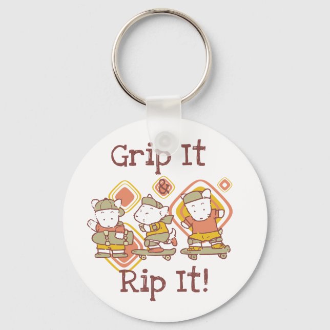 Chaveiro Prenda-o e rasgue-o que Skateboarding (Frente)