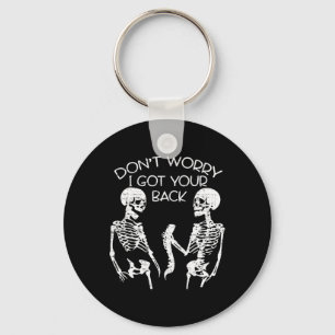 Chaveiro Preocupo-Me Com O Seu Esqueleto De Halloween