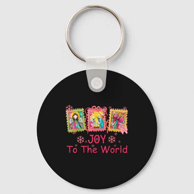 Chaveiro Preppy Christian Christmas Joy Coquette Jesus Nati (Frente)