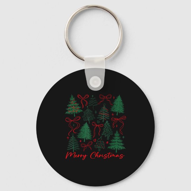 Chaveiro Preppy Christmas Tree Merry Xmas Girly Coquette Ki (Frente)