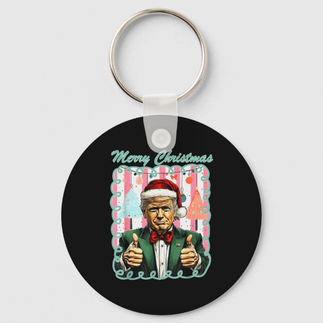 Chaveiro Preppy Merry Christmas Trump 2025 Xmas Make Xmas G (Frente)
