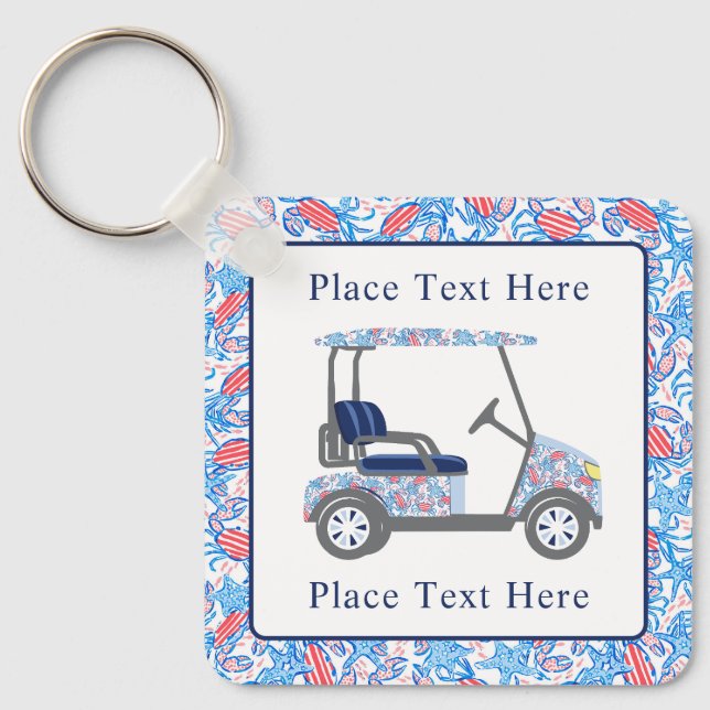 Chaveiro Preppy Patriotic Crabs Golf Cart (Frente)