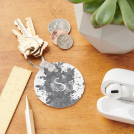 Chaveiro Presente Artista Floral Personalizado Negro e Bran