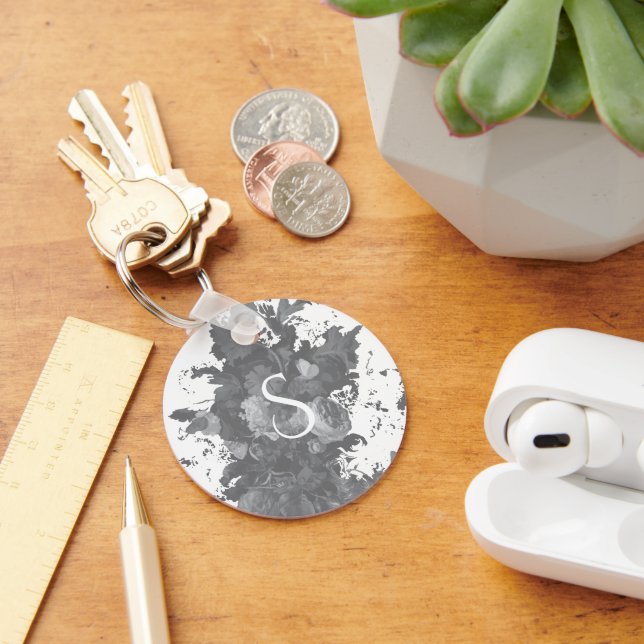 Chaveiro Presente Artista Floral Personalizado Negro e Bran (Mesa)