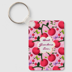 Chaveiro Presente com padrão de cerejeira floral rosa brilh