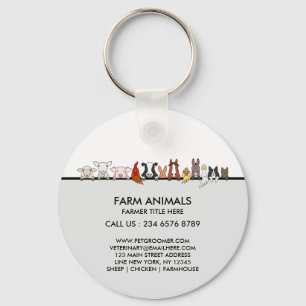 Chaveiro Presente da marca Animais de Fazenda Ovelha Galinh