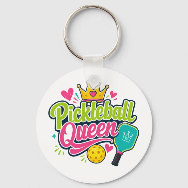 Chaveiro Presente da Rainha do Pickleball para Amantes de P (Frente)