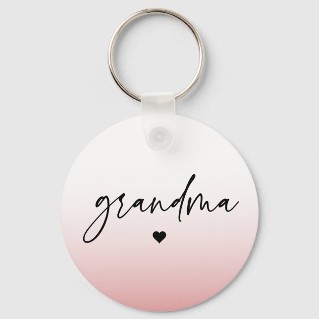 Chaveiro Presente da vovó rosa elegante e sutil (Frente)