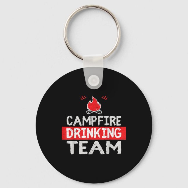 Chaveiro Presente de acampamento engraçado da Equipe de Beb (Frente)