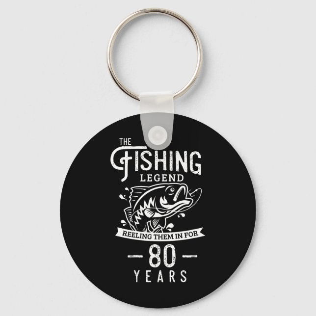 Chaveiro Presente de Aniversário de 80 Anos para Peixe Lend (Frente)