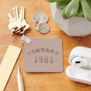 Chaveiro Presente de aniversário moderno e elegante de 1981