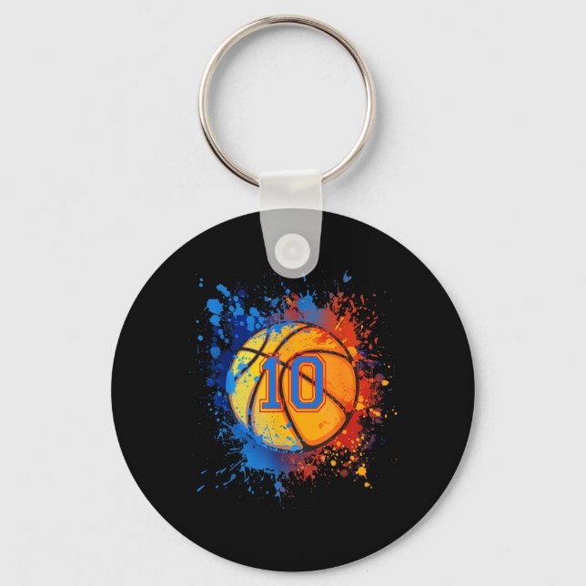 Chaveiro Presente de Basquete de 10 Anos para Meninos (Frente)