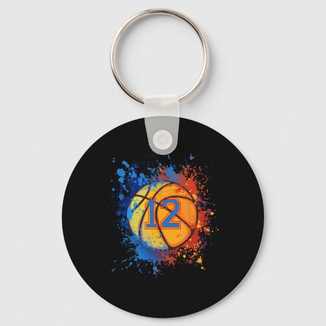 Chaveiro Presente De Basquete De Aniversário De 12 Anos De  (Frente)