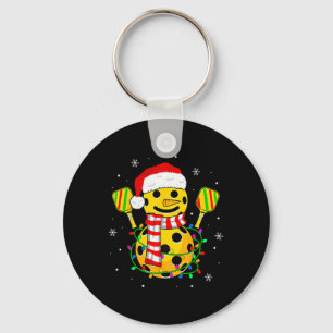 Chaveiro Presente de Boneco de Neve com Chapéu de Papai Noe