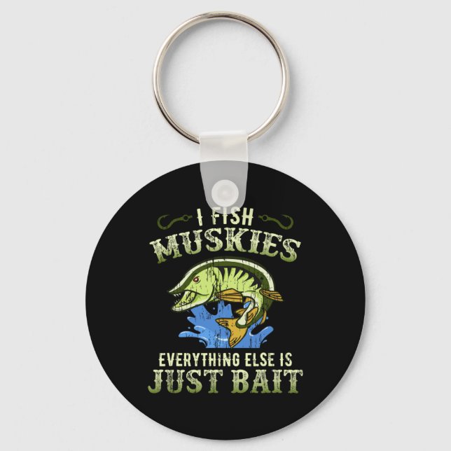 Chaveiro Presente de Camisa Muskie de Pesca de Muskellunge  (Frente)