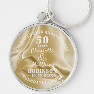 Chaveiro Presente de casamento Dourado no 50º aniversário P