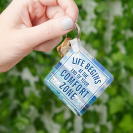 Chaveiro Presente de Citação Motivacional Life Begins