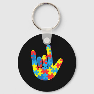 Chaveiro Presente de Consciência do Autismo da Linguagem de