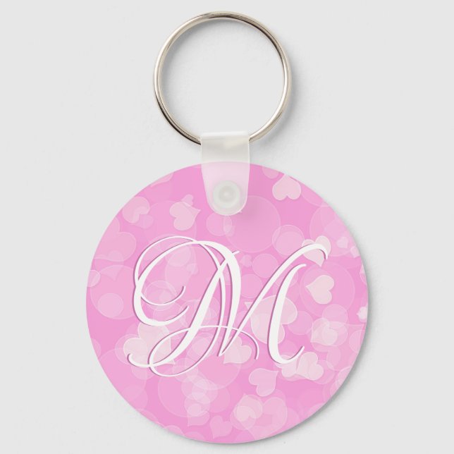 Chaveiro Presente de coração de Namorados rosa. Texto (Frente)