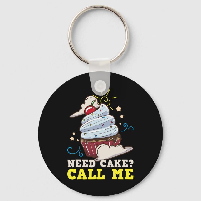 Chaveiro Presente de Cupcake de Bake Baking Baker (Frente)