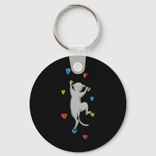 Chaveiro Presente de escalada de gato engraçado para homens (Frente)
