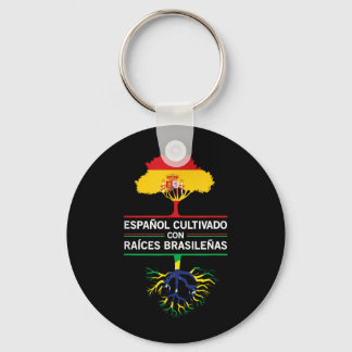 Chaveiro Presente de Expatriados Fãs Bandeiras Espanha Bras