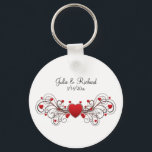 Chaveiro Presente de Festa de casamento cardíaca<br><div class="desc">A memória bonito para a sua festa de casamento inclui nomes e data</div>