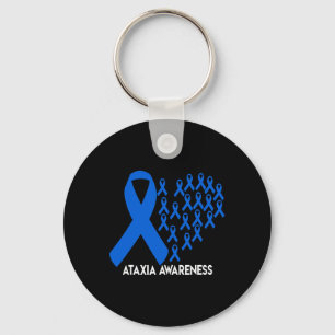 Chaveiro Presente de fita azul de consciência Ataxia