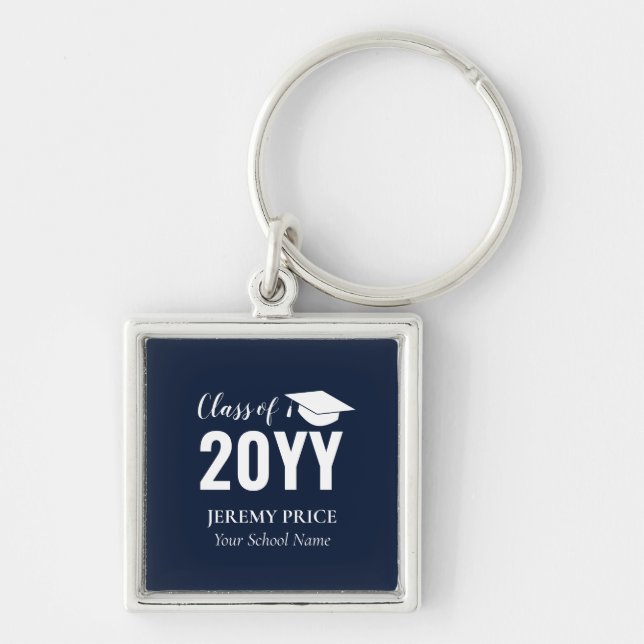 Chaveiro Presente de Formatura Personalizado Nome Azul Mari (Frente)