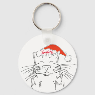 Chaveiro presente de gato de mesa de Natal