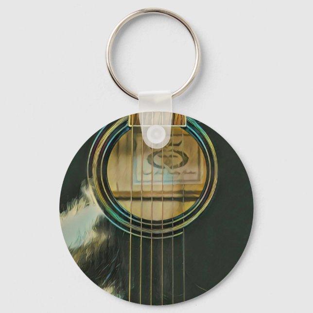 Chaveiro presente de guitarra clássico para pai (Frente)
