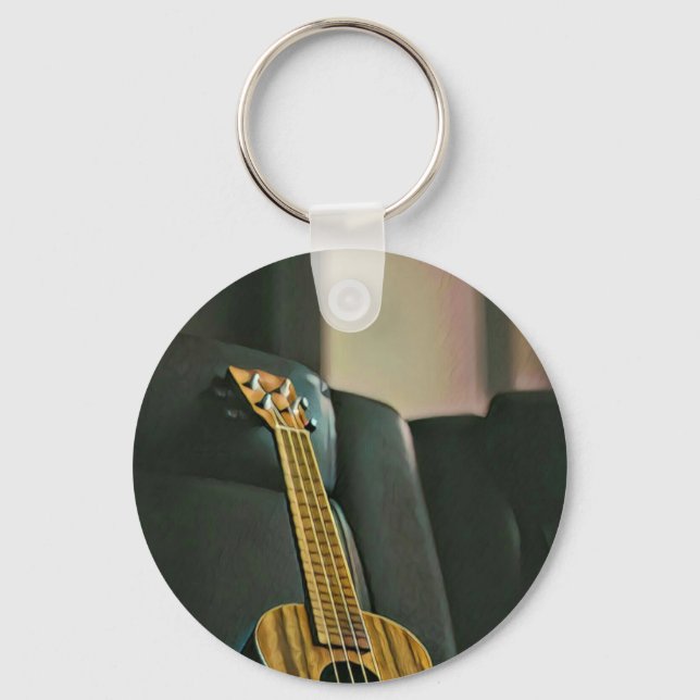 Chaveiro presente de guitarra de baixo acústico (Frente)