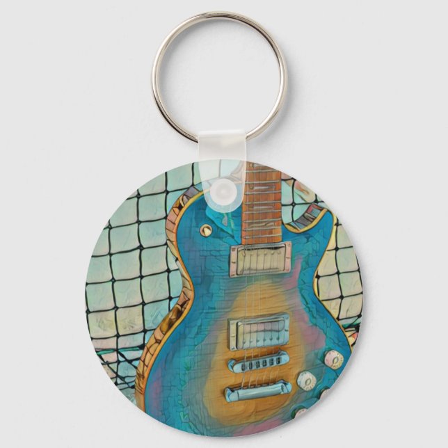Chaveiro Presente de guitarrista acústico (Frente)