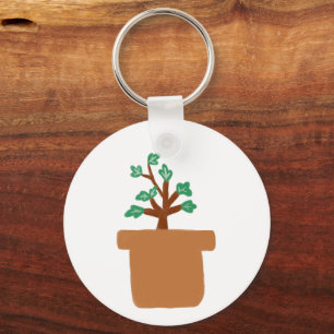 Chaveiro Presente de Lápis de Planta em Vaso Minimalista