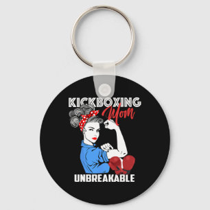 Chaveiro Presente de Mãe de Kickboxing Mãe Inquebrantável d